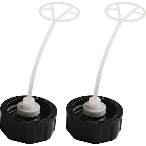Lot de 2 bouchons de réservoir de carburant en plastique noir de 45 mm de diamètre extérieur pour débroussailleuse à essence 43Cc 49Cc 52Cc 55Cc 55CC (1/5)