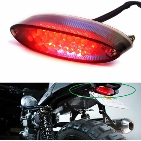 Accessori per moto Luci freno a LED fumé Accessori per moto Luci posteriori Luci posteriori a LED ovali (1/4)