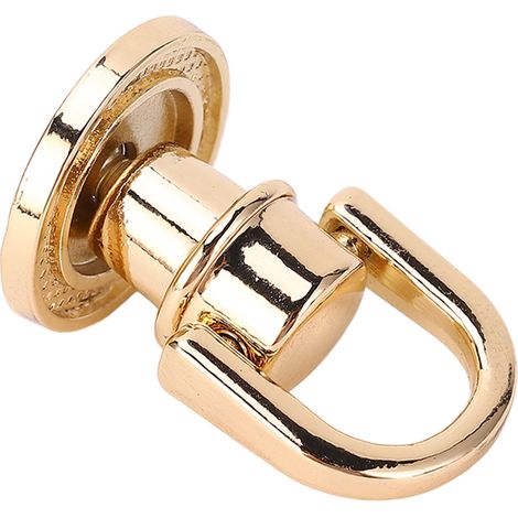 20 Stück D-Ring-Nieten aus Zinklegierung mit Kugelkopf, drehbar, für Handtaschen, Rucksäcke und Haustierhalsbänder, Gold (1/5)