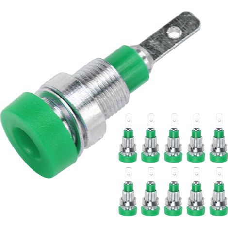 Lot de 10 Connecteurs Banane Laiton 2mm Douille de Panneau Bornes pour Équipement Électronique Industriel Vert (1/5)