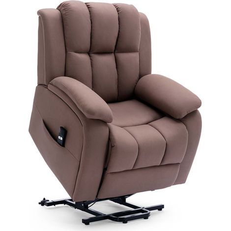 BROOKLINE ELECTRIC FABRIC SINGLE MOTOR RISER RECLINER LIFT MOBILITY TILT CHAIR MOCHA (1/5)
