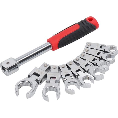 9-teiliges Ratschenschlüssel-Set, 180° drehbarer flexibler Kopf, Torsionsschlüssel mit Griff (1/5)