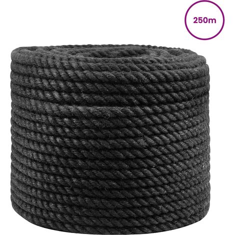 vidaXL Jute Rope 250 m 12 Black 100% Tossa jute