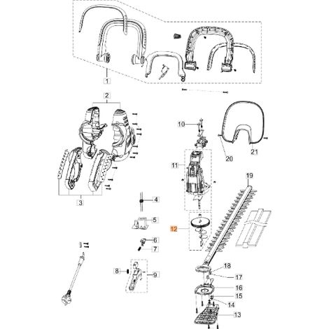 Kit de engranajes cortasetos modelos HC605E ORIGINAL OLEOMAC K43220035