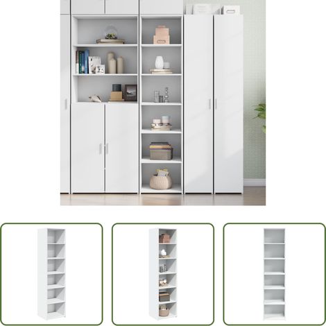 Hochregal - Highboard Weiß 45x41x185 cm Holzwerkstoff (1/5)