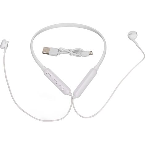 Casque de Sport Bluetooth avec Réduction de Bruit, Étanche IPX7, Basses Profondes et Design Flexible - Blanc (1/5)