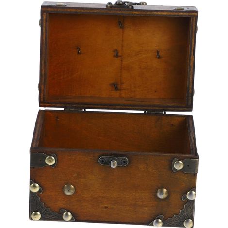 Coffret à bijoux en bois avec couvercle , boîte de rangement décorative vintage , écrin , petite vit (1/5)