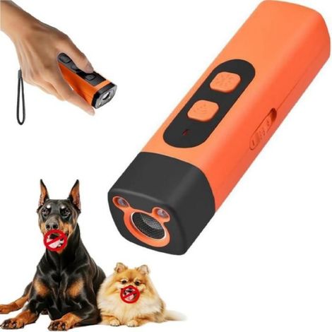 Répulsif Ultrasonique - - Dispositif Anti-aboiement 2 en 1 - Lumière LED - Pour Chiens de Petite Moyenne (1/4)