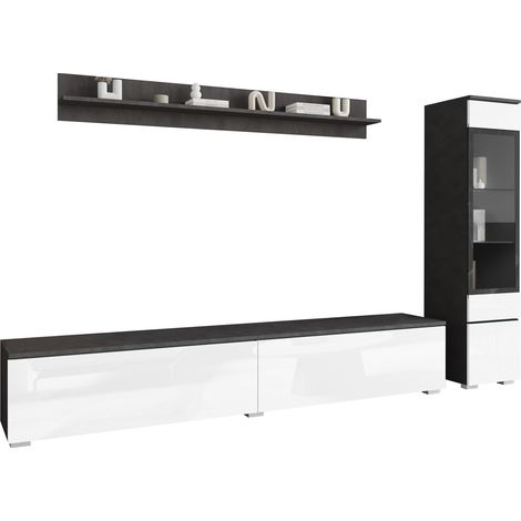 Conjunto de salón Sarasota 125, Madera gris + Blanco brillante (1/5)
