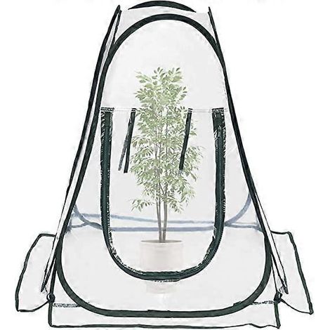 Petite serre d'hiver pour plantes, housse pour pots de fleurs d'intérieur/extérieur 70 x 70 x 80 cm (1/4)