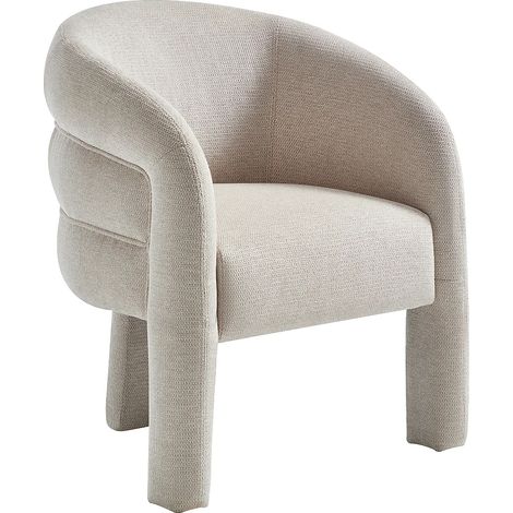 Fauteuil en tissu texturé beige ZELUVA de Maison Céphy (1/5)