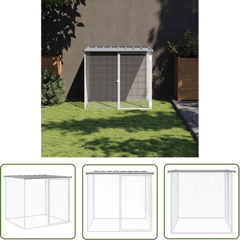 The Living Store Poulailler avec toit gris clair 103x98x90 cm acier galvanisé - Poulailler - Cage à Poule - Abri Pour Poulet - Coop Pour Oiseaux - Animal Domestique (1/5)