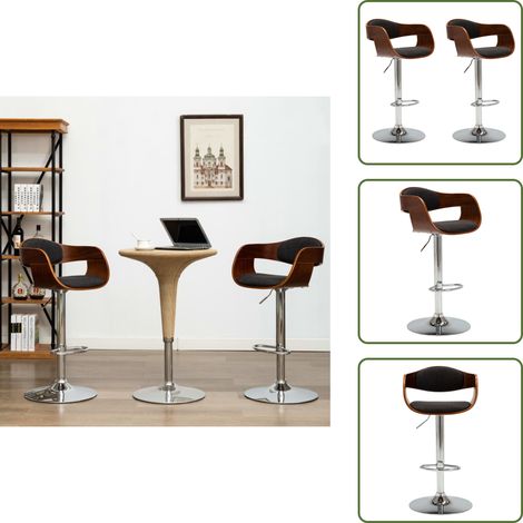 Barhocker 2 Stk. Grau Bugholz und Stoff - Barhocker - Küchenstuhl - Stuhl - Höhenverstellbarer Stuhl - Bürostuhl