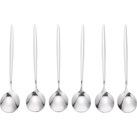 6 cuillères soupe inox multifonctions polies, ustensiles service cuisine occidentale maison/hôtel/resto