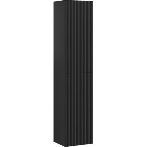 Mexen Rivel Badezimmer-Säule 35 cm, 2 Türen, geriffelt, schwarz matt - 91A21-03016-2-BF71 (1/5)