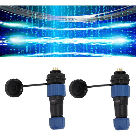Conector de aviación impermeable SD16 IP68, juego de 2 piezas con extremos hembra y macho, rosca G3/8, 6 contactos, tuerca trasera. (1/5)