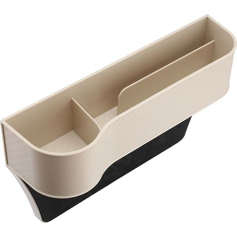 (Beige Driver) Support étanche pour espace entre les sièges auto, organisateur d'espace entre les sièges en fibre de carbone, boîte de rangement pour les interstices des sièges, pièces automobiles (1/5)