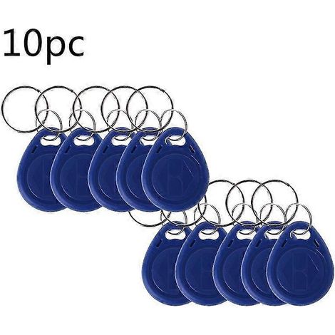 Lot de 10 porte-clés universels T5577, étiquettes RFID réinscriptibles 125 kHz - Bleu (1/5)