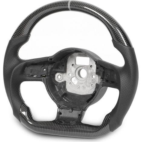 Volante personalizzato in pelle traforata e fibra di carbonio per TT TTRS R8 2007-2015