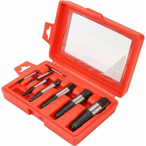 Extractor de tornillos y pernos dañados, 8 piezas (3 mm-50 mm) Extractor de acero cromo vanadio para extraer tornillos y pernos dañados (1/5)