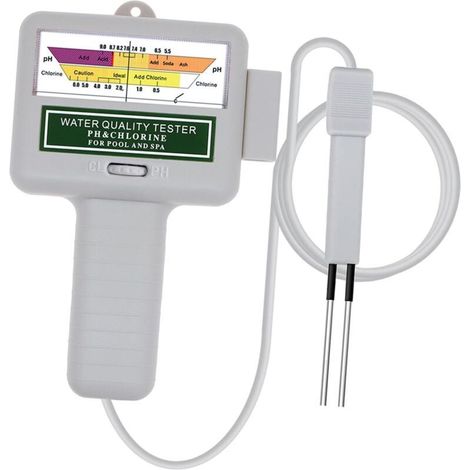 Testeur de qualité de l'eau, moniteur numérique portable, testeur de qualité de l'eau PH analysant le kit de test de piscine de chlore (blanc)-