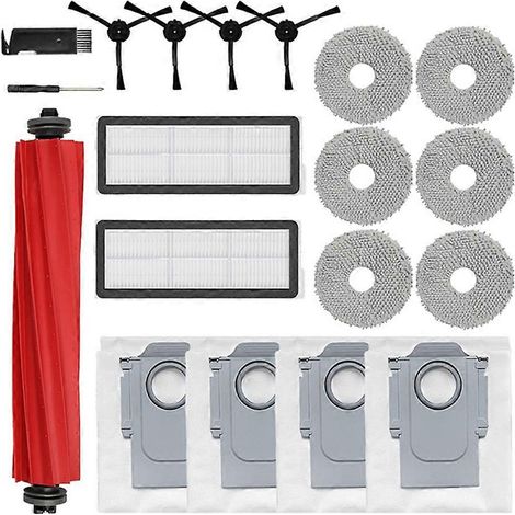 Ersatzteile für Roborock Qrevo Pro/Qrevo MaxV/Qrevo S Saugroboter: Hauptseitenbürste, HEPA-Filter, Reinigungstuch und Staubbeutel