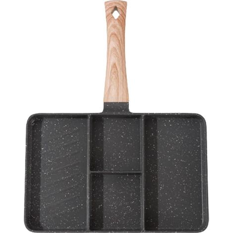 11-Zoll-Frühstückspfanne, 4-teilig, antihaftbeschichtet, mit Trennwänden und geteilter Grillplatte – Multifunktionale Frühstückspfanne/geteilte Grillplatte/4-teilig (11 Zoll)