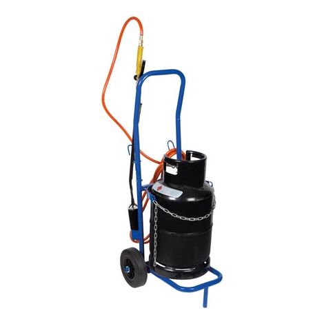 Toolland Carrito para bombonas de Gas 100 kg Cadena Ajustable Acero Inoxidable Ruedas 20 cm para propano butano barriles de Cerveza Interior Exterior