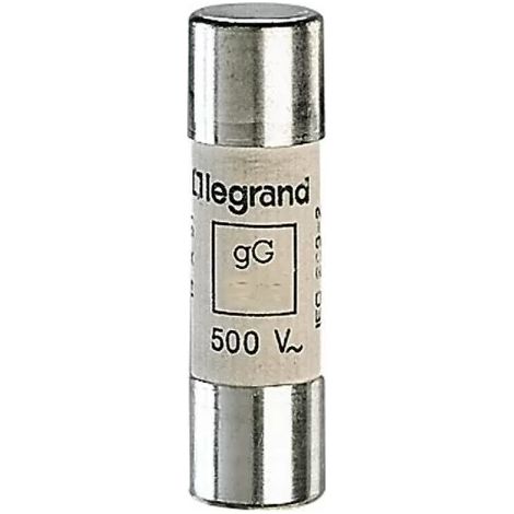 Legrand 014302 Cartuccia fusibile gG 14x51mm 2A senza percussore 500V
