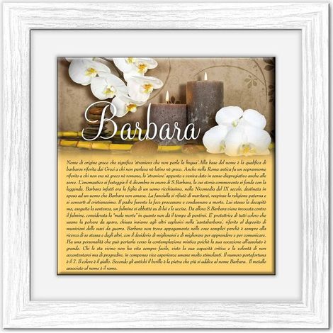 Lupia - Quadro mattonella Ceramica Modern White 29x29 cm con significato del nome Barbara (1/4)