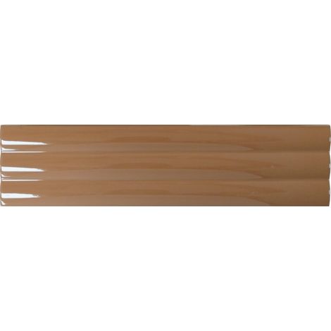 Glänzende Relief-Wandfliesen für den Innenbereich Braun Acanto 10x40 cm – Reeded Almond (1/2)