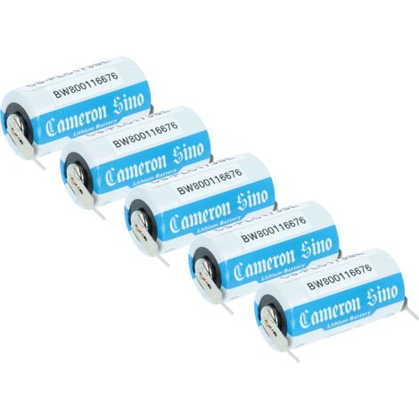 vhbw 5x Battery Replacement for Panasonic BR-2/3AG, BR17335 for CNC Router, CNC Controller (1450 mAh, 3 V, Li-MnO2)