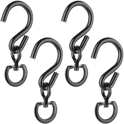 Lot de 4 crochets pivotants pour plantes suspendues, robustes, pivotants à 360°, en métal, pour l'intérieur et l'extérieur. (1/5)