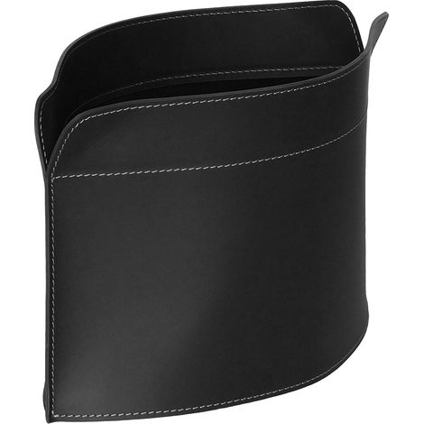 Porte cuir design, boîte intérieure journaux, fabriqué (noir)