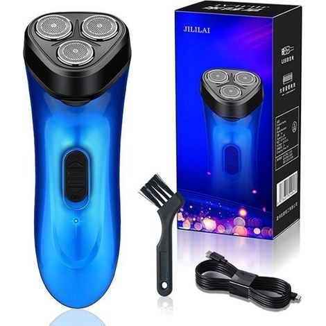 Rasoir électrique rechargeable à trois têtes, rasoir portable de voyage rechargeable, rasoir à barbe USB pour hommes (1/5)
