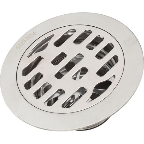 Kit de 4 bondes de douche rondes inox 10 cm anti-odeur débit élevé antidérapant pour tuyau 75 mm salle de bain hôtel (1/5)