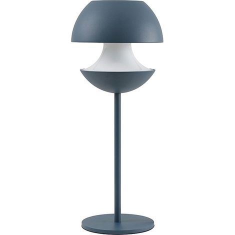Lámpara de Mesa con Tulipa Azul y Blanca (1/3)