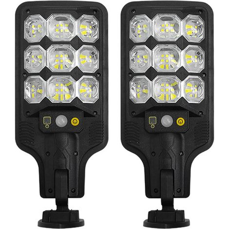 Ortviai Lampadaire Solaire Extérieur Hautement Lumineux avec Capteur PIR, 2 Unités, Étanche IP65, Télécommande Incluse