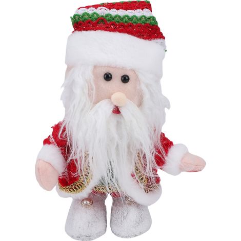 Jouet Père Noël marchant 28,5cm chantant électrique – Poupée peluche avec musique et lumière maison déco, Noël (1/5)