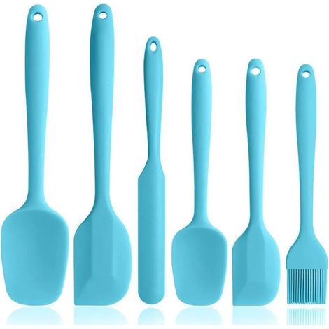 Ensemble de 6 spatules en silicone, ustensiles de cuisine antiadhésifs résistants à la chaleur pour la cuisson et la préparation culinaire (1/5)