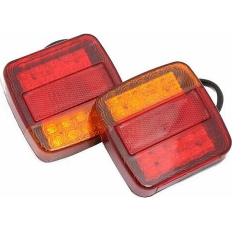 2 pezzi 12V LED luci posteriori per camion luci freno posteriori 5 funzioni indicatori di direzione luci targa compatibili con rimorchi camion furgoni roulotte, (1/5)