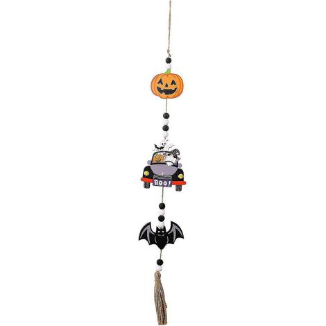 Adorno colgante de Halloween, decoración de araña con cuentas de madera para casa embrujada. (1/5)