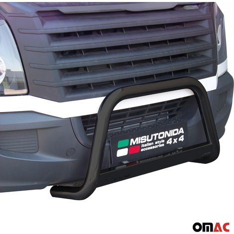 Pare-buffle Avant pour VW Crafter 2011-2016 63 mm en Acier Noir (1/5)