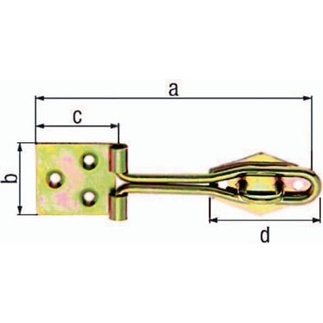 GAH Alberts Überfalle L 140 mm B 36 mm Stahl galvanisiert gelb verzinkt - 348267 (1/3)