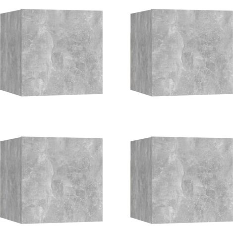 Étagère murale 4 pcs Gris béton 30,5x30x30 cm (1/5)