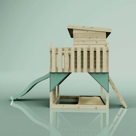 PolarPlay Stelzenhaus Polarstern aus Holz in Grün (1/5)