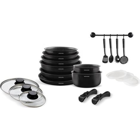 Batterie de cuisine induction - Arthur Martin - AM558 - Aluminium - 20 pieces - Poignée amovible - Tous feux dont induction (1/5)