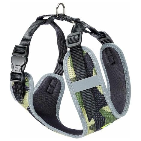 Ferplast NIKITA P FASHION Pettorina tecnica in nylon traspirante per cani. Cuciture riflettenti. In varie misure e colori.. Variante S - Misure: A: 24-31 cm B: 30-41 cm 15 mm - Militare (1/4)