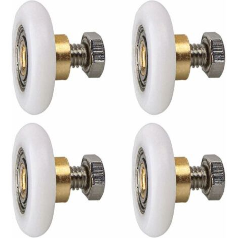 Rouleau de porte de douche, Rouleau Roulette Roue pour Porte de Douche Roulettes Coulissantes Porte Roue de Remplacement pour Rouleau 4 pièces (20MM) (1/5)