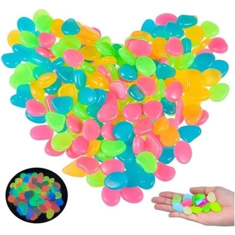 100 pierres lumineuses - pierres fluorescentes - pierres décoratives - blanches (1/4)